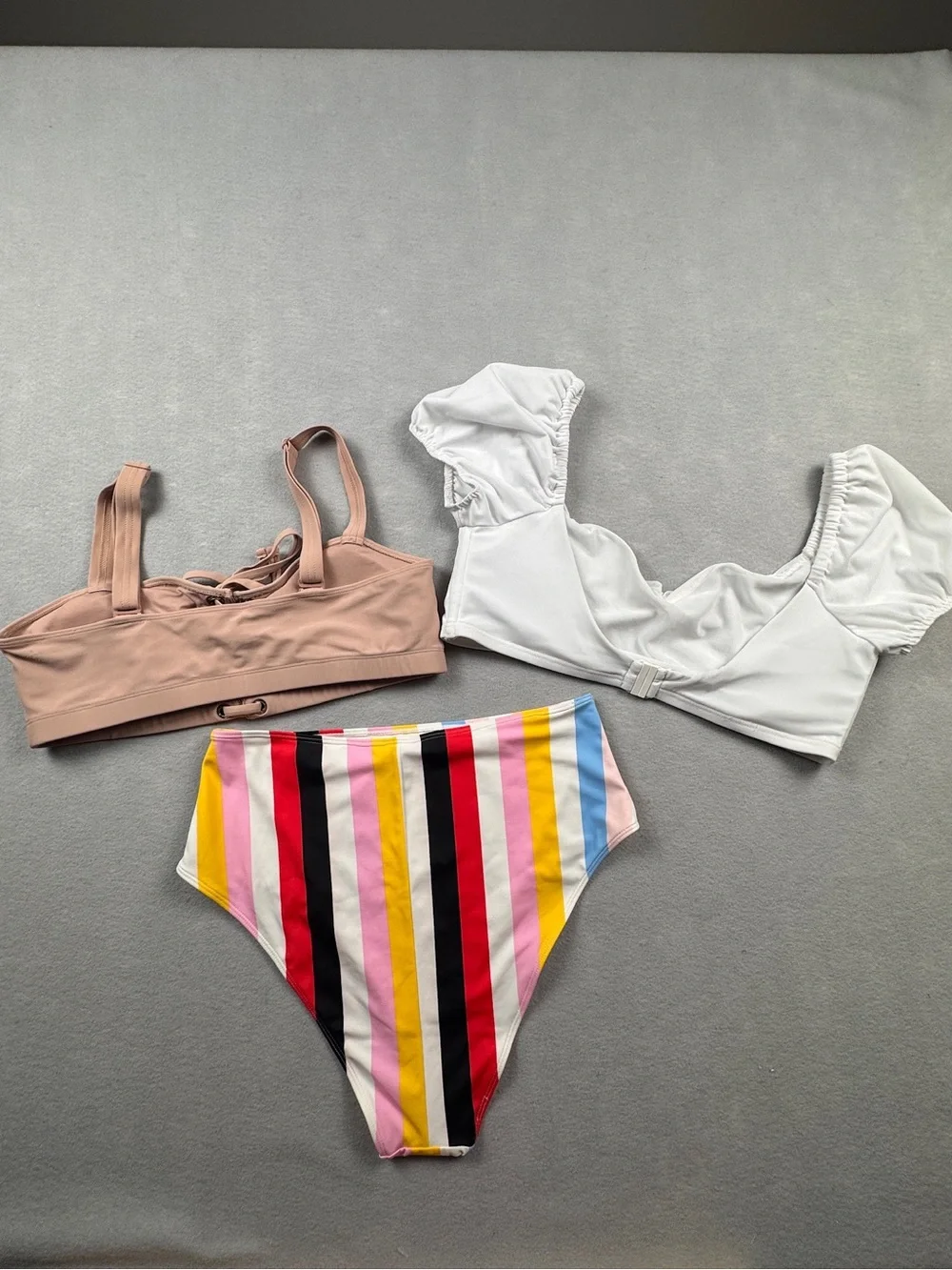 Asos Forever 21 Bikini Stripe High Waist Bottom Coordinated XLARGE Mix Match
